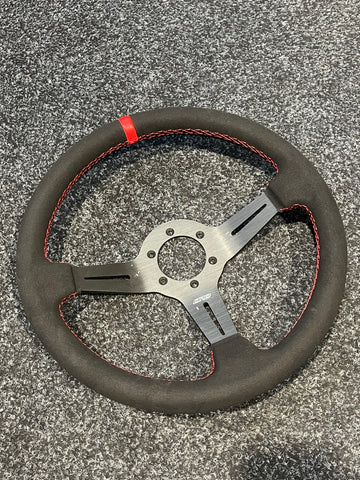 DND ALCANTARA WHEEL RED STITCH
