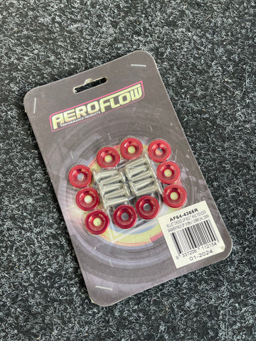 AEROFLOW RED DRESS UP BOLT KIT 10PK M6x1MM