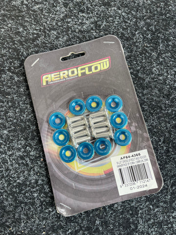 AEROFLOW BLUE DRESS UP BOLT KIT 10PK M6x1MM